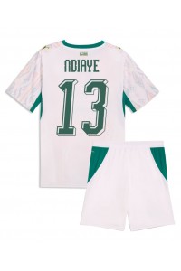 Senegal Iliman Ndiaye #13 Jalkapallovaatteet Lasten Kotipeliasu MM-kisat 2026 Lyhythihainen (+ Lyhyet housut)